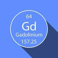 Gadolinium Symbol mit lange Schatten Design. chemisch Element von das periodisch Tisch. Vektor Illustration.