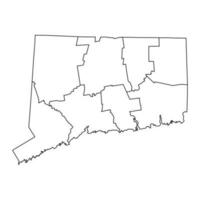 Connecticut Zustand Karte mit Landkreise. Vektor Illustration.
