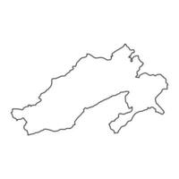 arunachal pradesh stat Karta, administrativ division av Indien. vektor illustration.