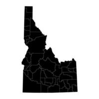 Idaho Zustand Karte mit Landkreise. Vektor Illustration.