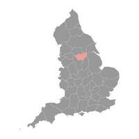Süd Yorkshire Karte, zeremoniell Bezirk von England. Vektor Illustration.