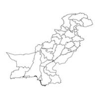 pakistan Karta med administrativ territorium. vektor illustration.