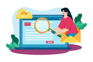 Email Bedienung Anbieter Angebot robust Suche Fähigkeiten zum finden Spezifisch E-Mails. vektor