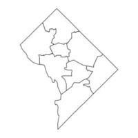 Washington dc Karta med kvarter. vektor illustration.