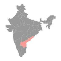 andhra Pradesh Zustand Karte, administrative Aufteilung von Indien. Vektor Illustration.