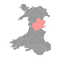 distrikt av montgomeryshire Karta, distrikt av Wales. vektor illustration.