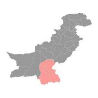 sindh Provinz Karte, Provinz von Pakistan. Vektor Illustration.