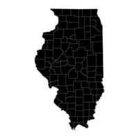 Illinois stat Karta med län. vektor illustration.