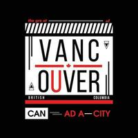 vancouver kanada grafisk symbol typografi vektor illustration, modern stil, för skriva ut t skjorta