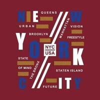 Neu York Stadt Beschriftung Typografie Vektor, abstrakt Grafik, Illustration, zum drucken t Hemd vektor