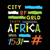 Süd Afrika Stadt von Gold Grafik, Typografie Vektor, t Hemd Design, Illustration, gut zum beiläufig Stil vektor