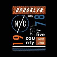 brooklyn nyc typografi grafisk design, för t skjorta grafik, vektor illustration