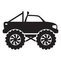 monster lastbil ikon, 4x4 extrem bil silhuett illustration för ungar, vektor illustration.