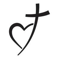 Christian Kreuz Symbol und Herz Form. abstrakt religiös Symbol. Vektor Illustration. Liebe von Gott Konzept.