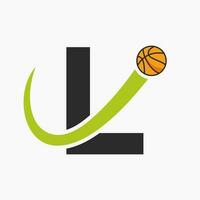 Basketball Logo auf Brief l Konzept. Korb Verein Symbol Vektor Vorlage