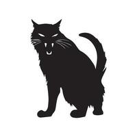 wütend Katze Silhouette mit Vektor Illustration