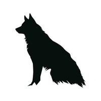 Wolf schwarz Silhouette mit Vektor Illustration