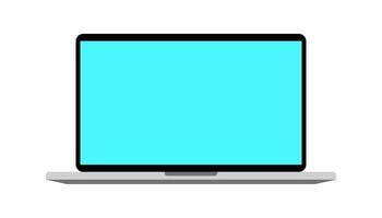 eben Laptop Gerät Blau Bildschirm Vektor Illustration