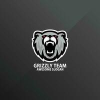 grizzly team logotyp gaming esport design vektor