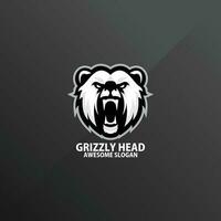grizzly huvud logotyp gaming esport design vektor