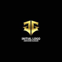 Initiale gg mit Luxus Logo Design Monogramm vektor