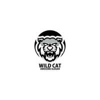 wild Katze Logo Spielen Esport Design Maskottchen vektor