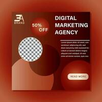 digital affärsmarknadsföring sociala medier post och webb banner vektor