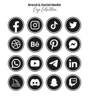 populär social nätverk symboler, social media logotyp ikoner samling vektor