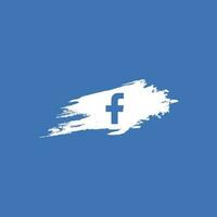 Facebook social media logotyp ikon med vattenfärg borsta, Facebook bakgrund vektor