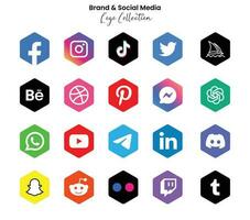 Beliebt Sozial Netzwerk Symbole, Sozial Medien Logo Symbole Sammlung vektor