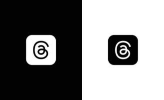 Fäden Sozial Medien Logo Symbol, schwarz und Weiß vektor