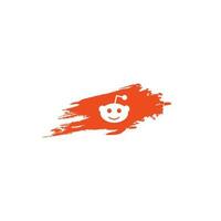 reddit social media logotyp ikon med vattenfärg borsta, reddit bakgrund vektor