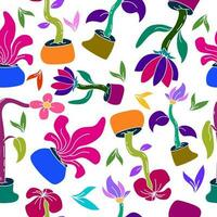Hand gezeichnet nahtlos Muster mit bunt Blumen Vektor Design. perfekt zum Textil- druckt