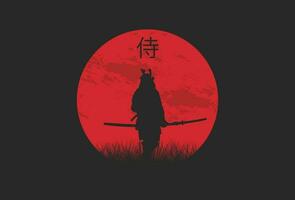japansk samuraj silhuett illustration vektor