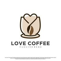 Vektor Kaffee Logo Design zum Cafe oder Restaurant Prämie Vektor