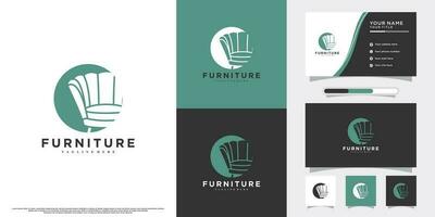 vektor minimalistisk möbel logotyp design för interiör Hem