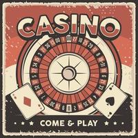 Retro-Vintage-Illustration Vektorgrafik von Casino-Roulette passend für Holzplakat oder Beschilderung fit vektor