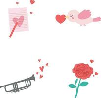 Valentinstag Tag Element mit Herz Muster und glücklich Typografie Valentinsgrüße Tag. Vektor Illustration.