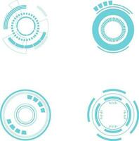 trogen cirkel hud gränssnitt element. trogen abstrakt hud. Bra för spel ui. cirkel element för data infografik. vektor illustration