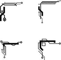 Rand Ecke futuristisch Satz. Seite Rahmen, Grenze,für Design Dekoration und Abbildung, Vektor Profi
