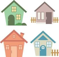 söt hus. tecknad serie små stad hus, minimalistisk stad byggnad, minimal förorts hus vektor illustration icon.vector proffs