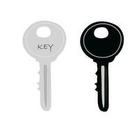 Schlüssel Vektor Satz. Schlüssel Symbol. Schlüssel Symbol eben Vektor isoliert auf Weiß Hintergrund