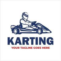 Go-Kart Logo Vorlage. Kart fahren Logo Vektor Illustration.