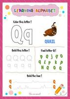 Lernen Alphabet mit Rückverfolgung finden und Färbung Briefe zum Kinder vektor