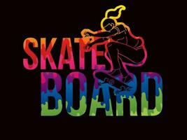 skateboarder med text designad vektor