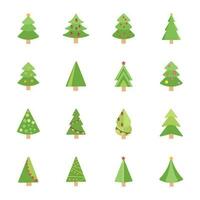 Weihnachten Bäume eben Vektor Symbole