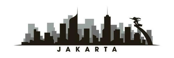 Jakarta Skyline und Wahrzeichen Silhouettenvektor vektor