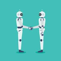 Handschlag zwischen zwei Roboter vektor