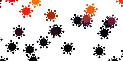hellblaues gelbes Vektormuster mit Coronavirus-Elementen vektor