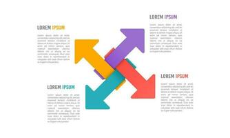 Infografik 4-Wege Pfeil Möglichkeit. Vektor Illustration.